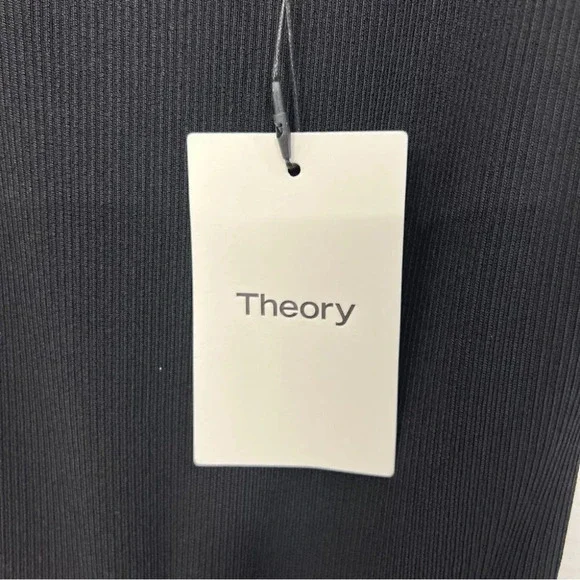 NWT $495 Theory Sleeveless Square Neck Jumpsuit Rib Romper Crepe Petite Black - Picture 8 of 11